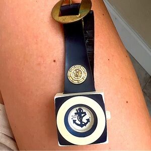 Antique art deco almo paris square-face watch Sailor Anchor Gold Wheel FRANCE